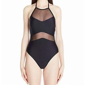 InMocean Junior's Into The Deep High Neck One Piece Swimsuit Black Size S